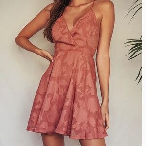 Lulu's Rust Floral Mini Dress
